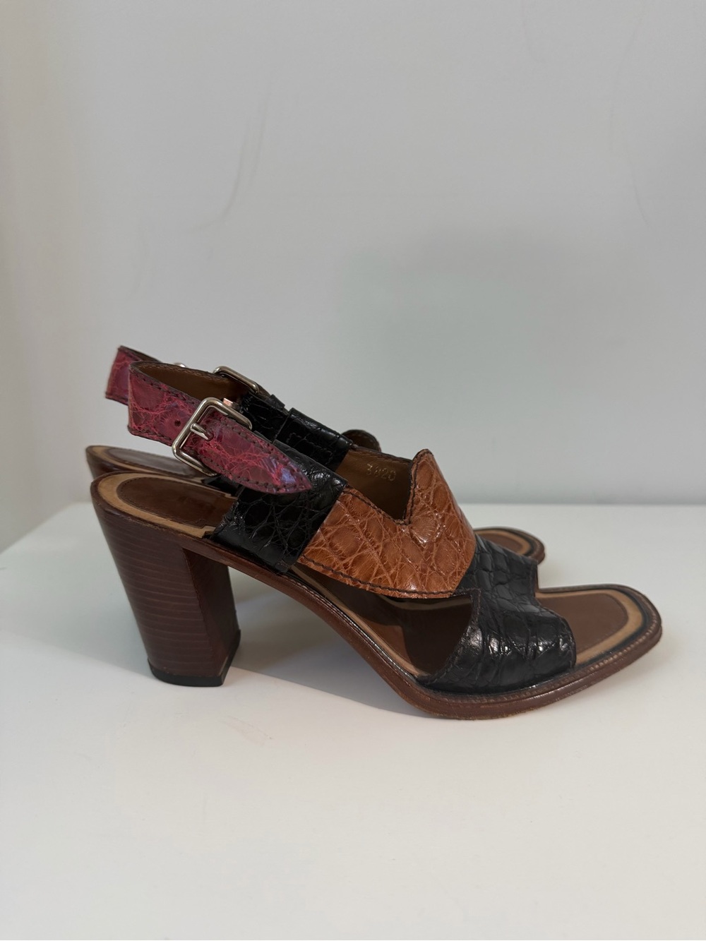 Tri coloured alligator Prada heels size 39